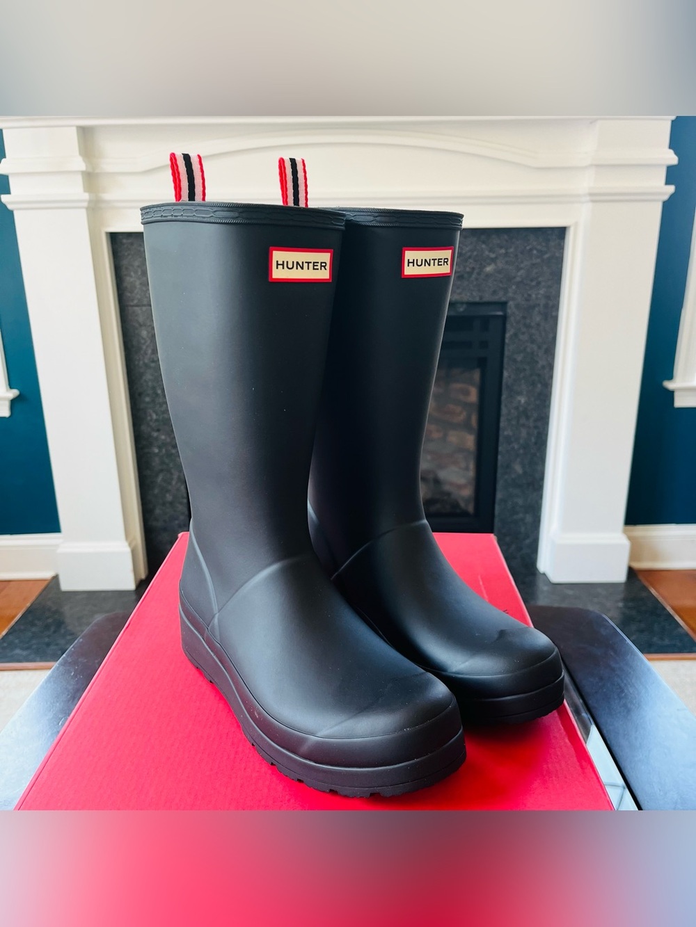 Hunter Women's Play Tall Rain Boots- Black WFT2007RMA